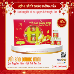 Hộp quà yến sào - Set 6 Hũ Yến Chưng Đường Phèn (18% Tổ Yến Nguyên Chất)