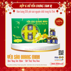 Hộp quà yến sào - Set 6 Hũ Yến Chưng Tam Vị (35% Tổ Yến Nguyên Chất)